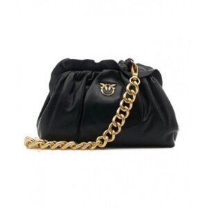Pinko Black Bag with Gold Chain